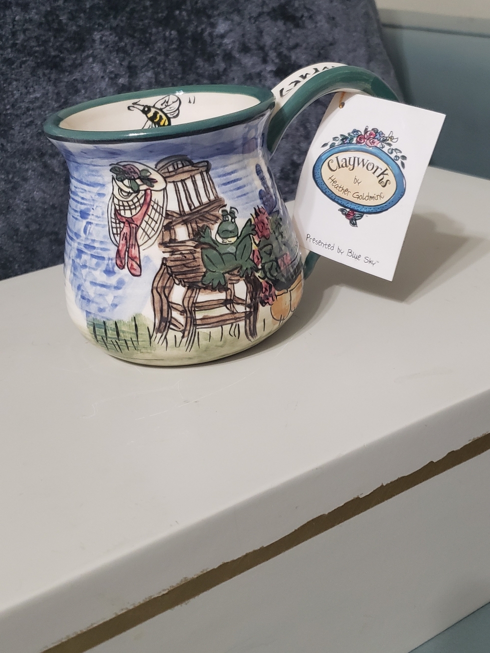 Vintage Blue Sky Clayworks Heather Goldminc Hand-Painted Ceramic Mug